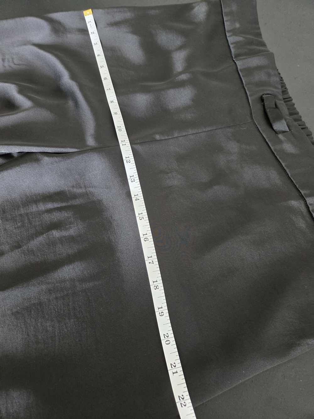 Nadine Merabi Darcie Black Satin Feather Trim Pants Size XXL - Picture 9 of 13